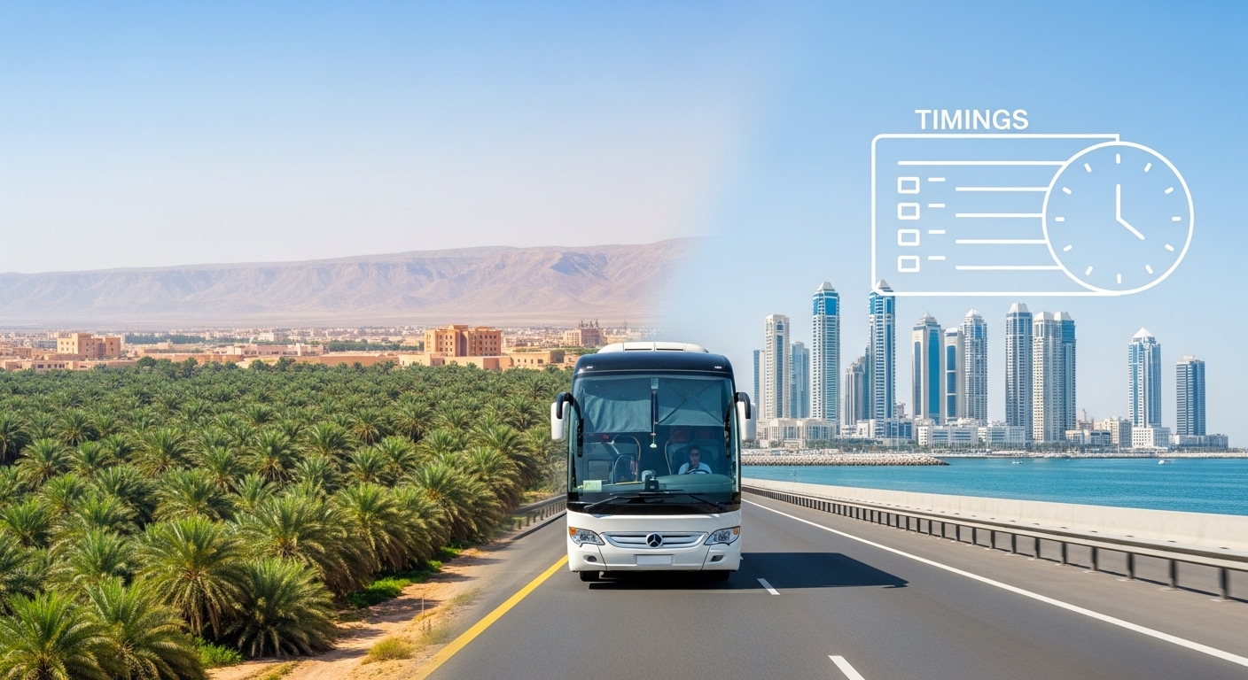 SRTA intercity bus traveling from Al Ain to Sharjah on Route 118